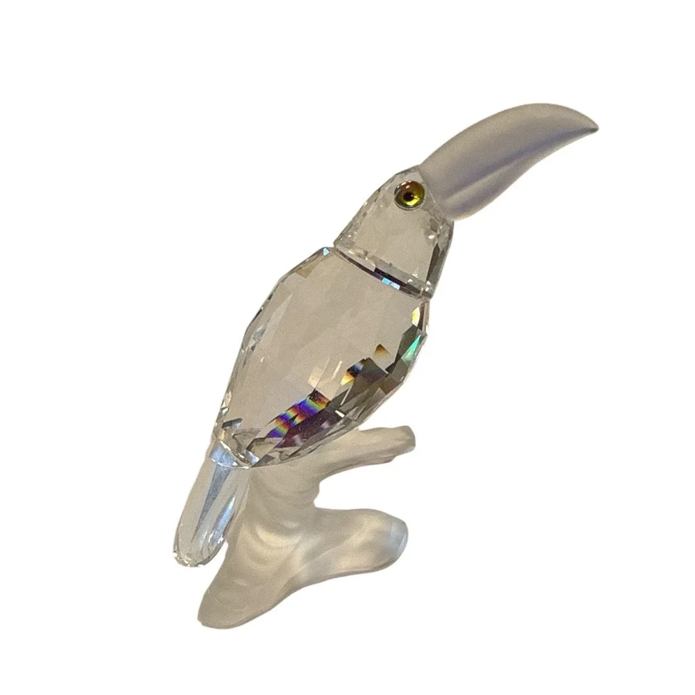 Swarovski Toucan Bird Figurine OS Clear Faceted Crystal Frosted Beak 7617